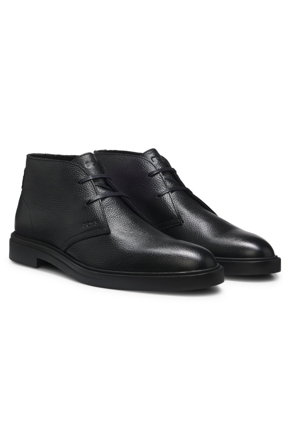 Wool-lined Chukka boots in grained leather