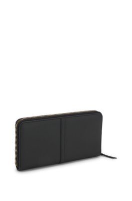 Boss Ziparound wallet in grained leather with Double B charm plånböcker dam – bild 3