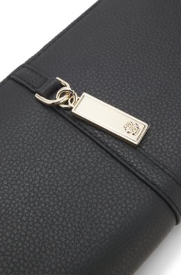 Boss Ziparound wallet in grained leather with Double B charm plånböcker dam – bild 2