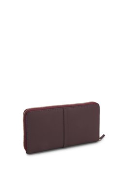 Boss Ziparound wallet in grained leather with Double B charm plånböcker dam – bild 3