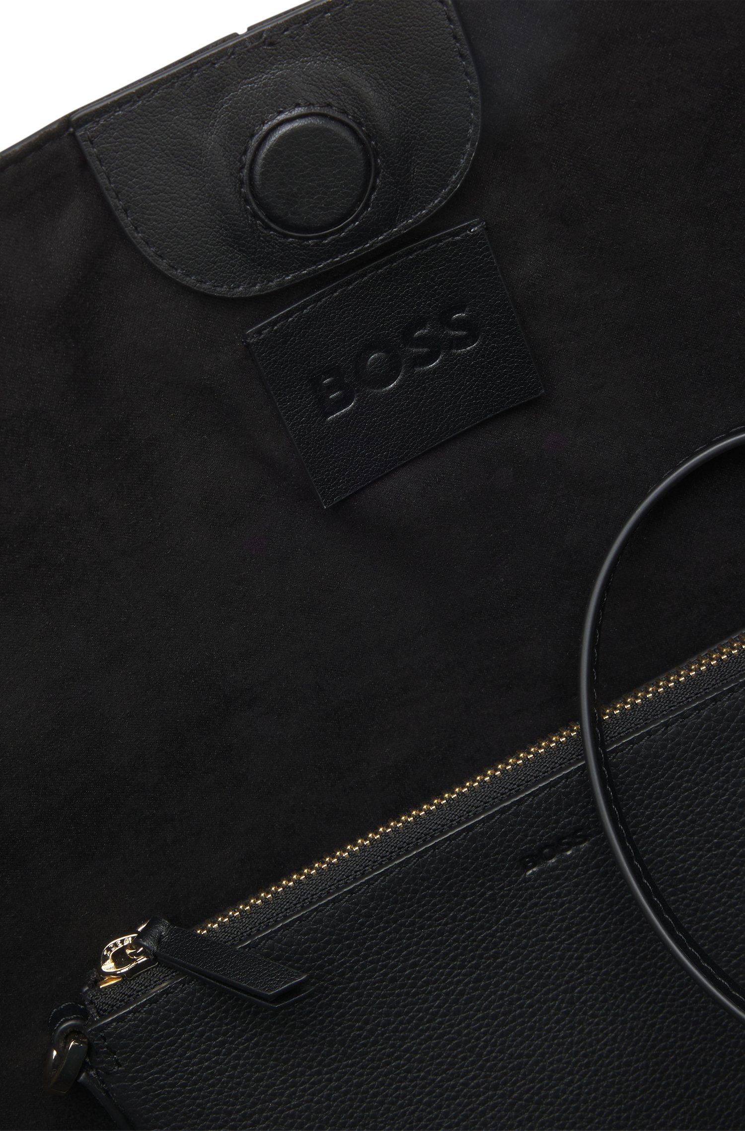 Boss Tote bag in grained leather with detachable pouch shoppingväskor & totes dam – bild 5
