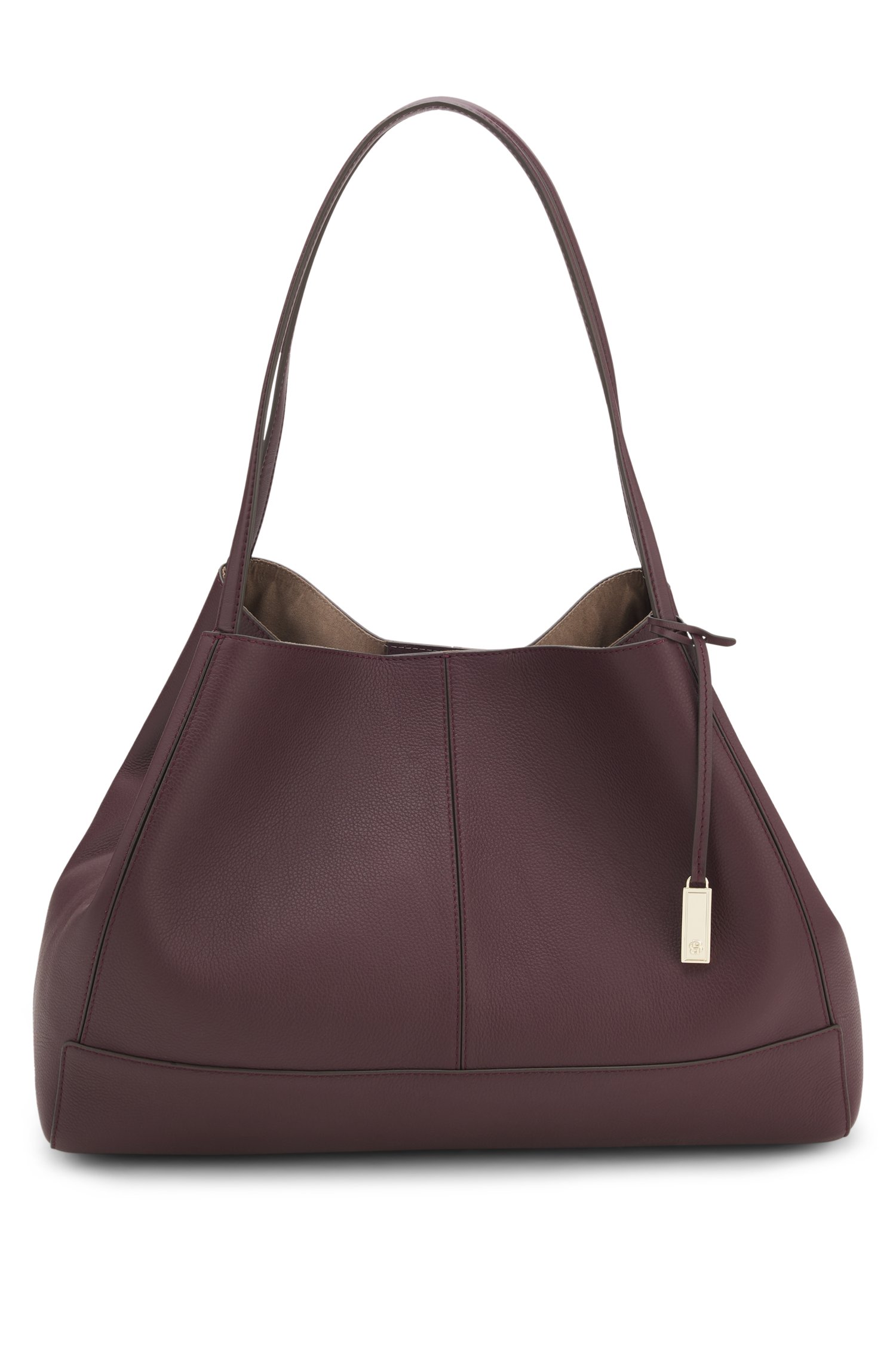 Boss Tote bag in grained leather with detachable pouch shoppingväskor & totes dam