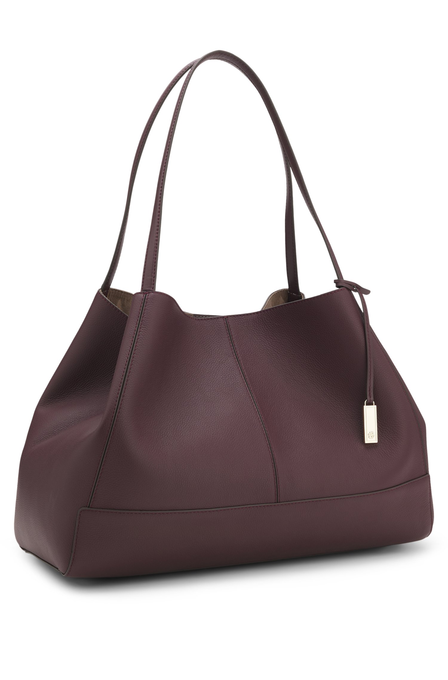 Boss Tote bag in grained leather with detachable pouch shoppingväskor & totes dam – bild 4