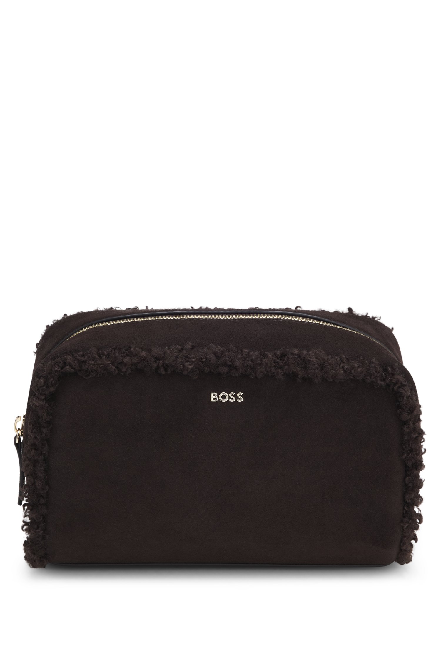 Boss Compact pouch with gold-tone lettering logo dam