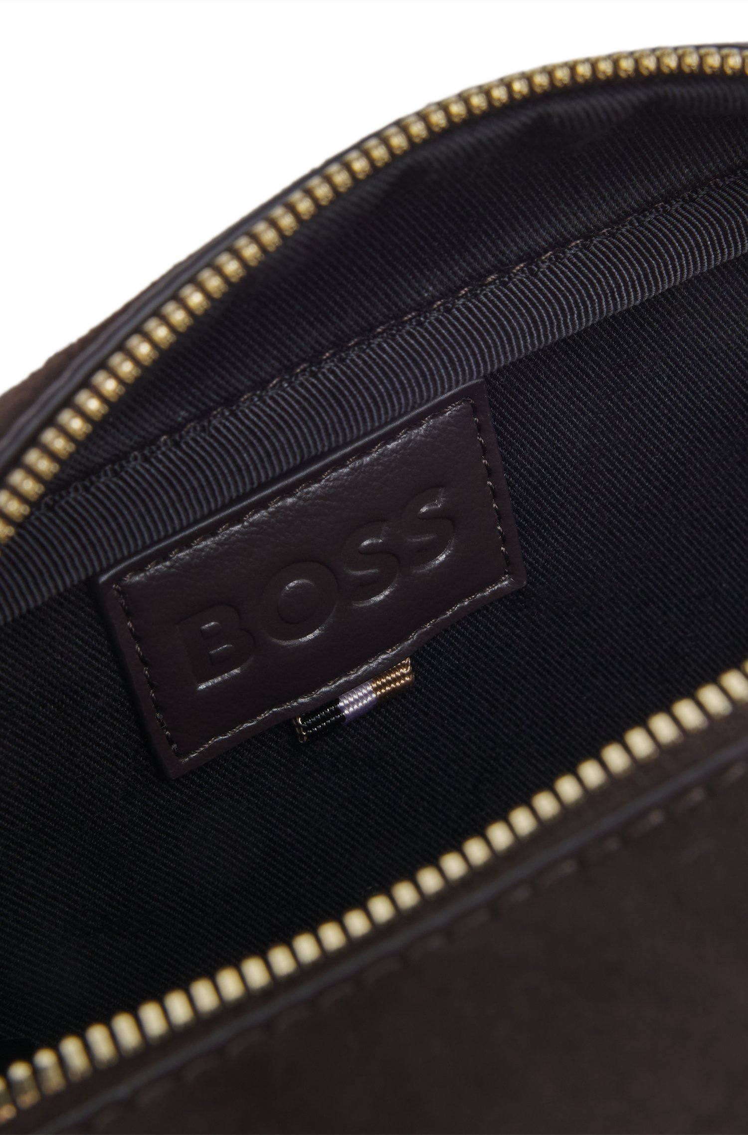 Boss Compact pouch with gold-tone lettering logo dam – bild 2