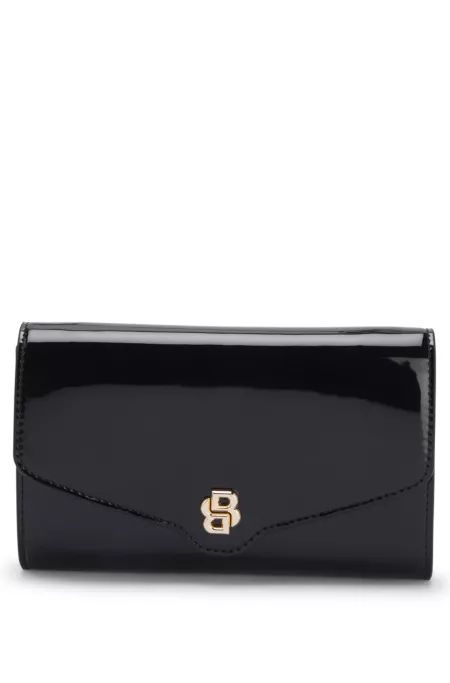 Faux-leather clutch bag with Double B monogram