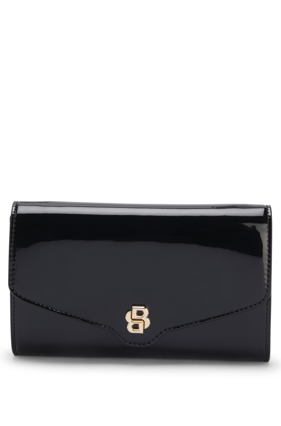 Faux-leather clutch bag with Double B monogram
