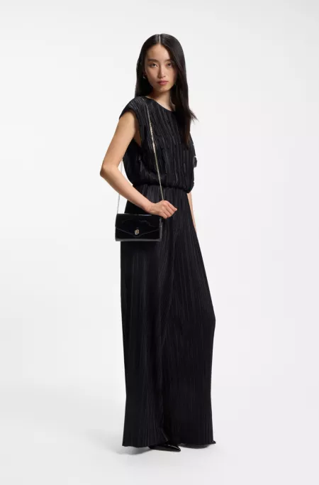 Faux-leather clutch bag with Double B monogram