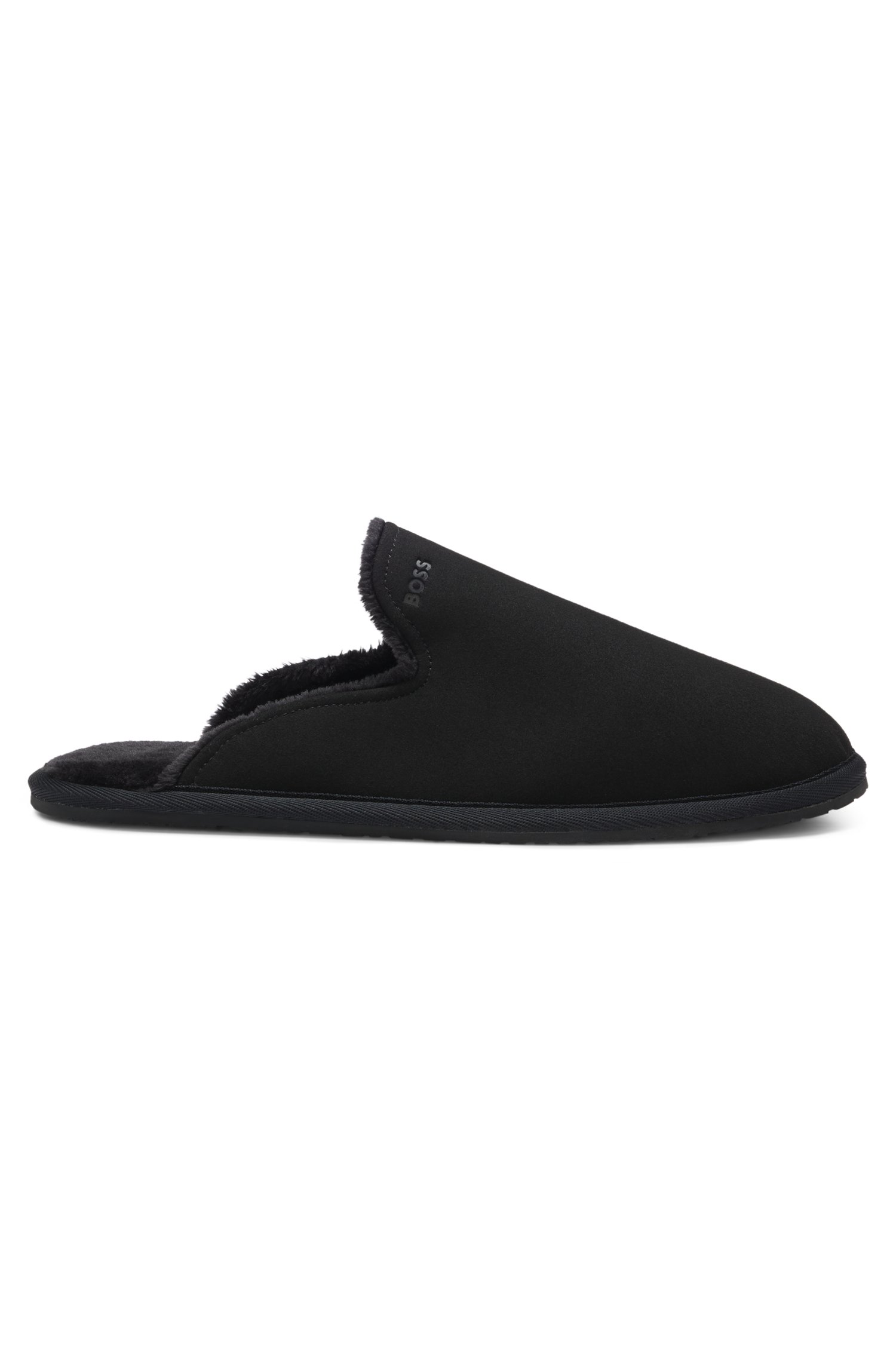 Boss Shearling-lined slippers with logo detail tofflor & clogs herr – bild 3