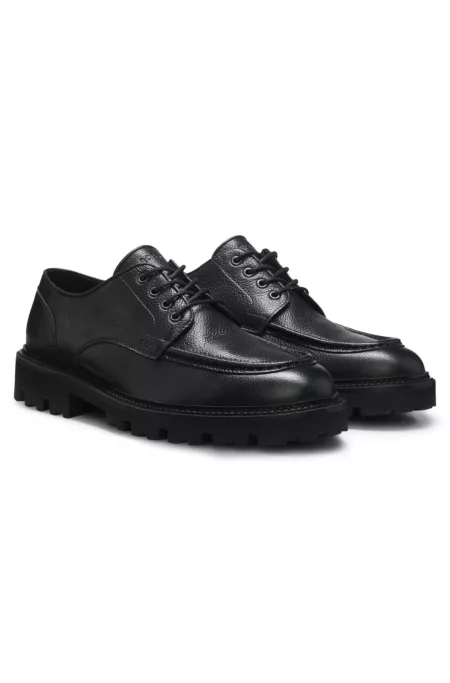 Leather Derby shoes with a constructed lug sole