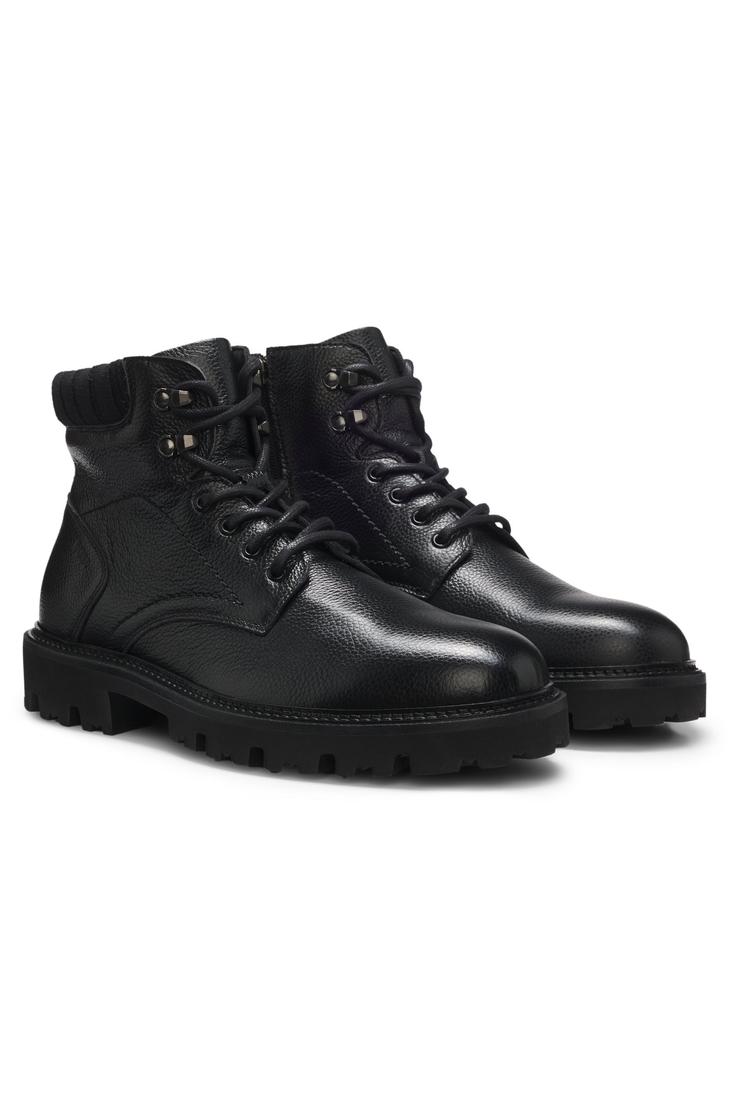 Boss Grained-leather boots herr