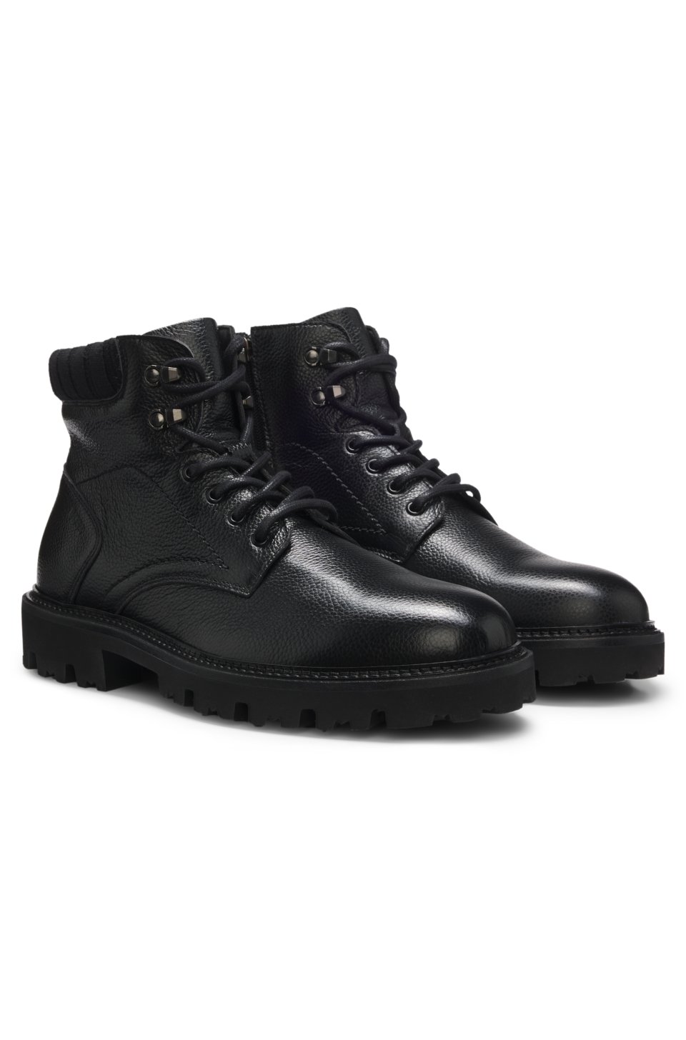 Grained-leather boots