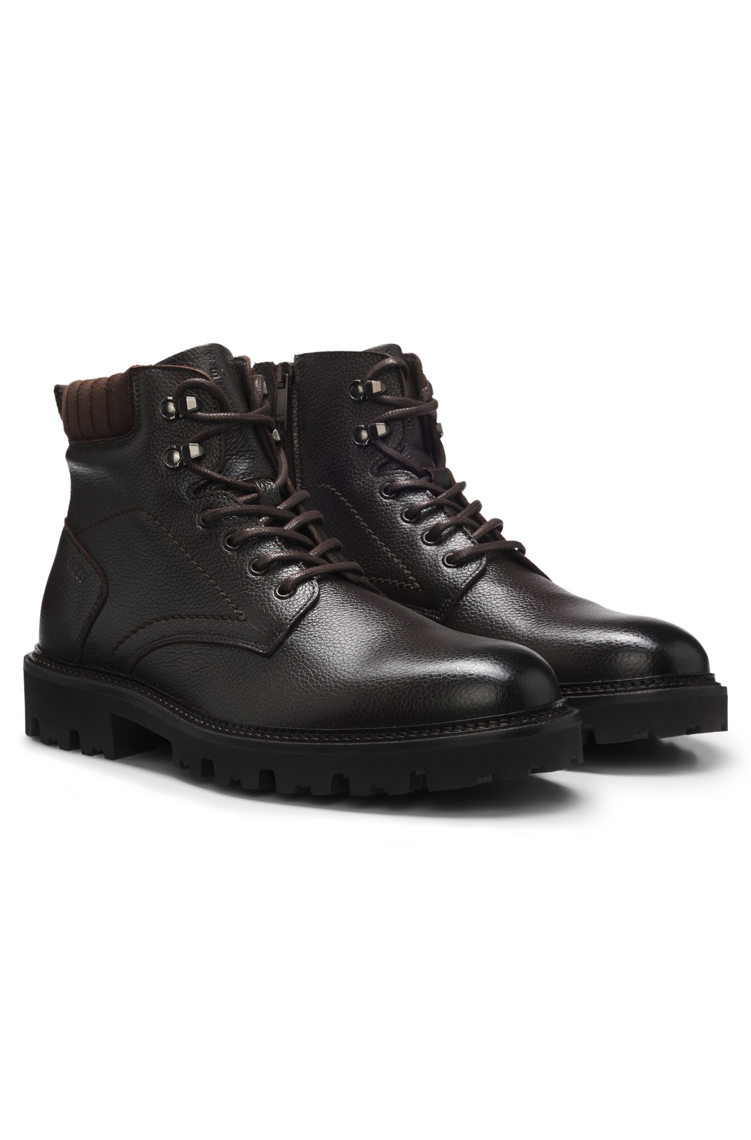 Boss Grained-leather boots herr