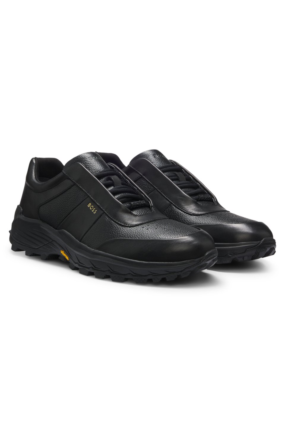 Leather trainers with Vibram sole