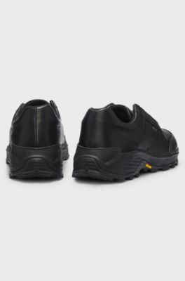 Leather trainers with Vibram sole, Black