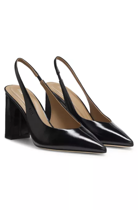 Zapatos de tacón de piel con tira trasera