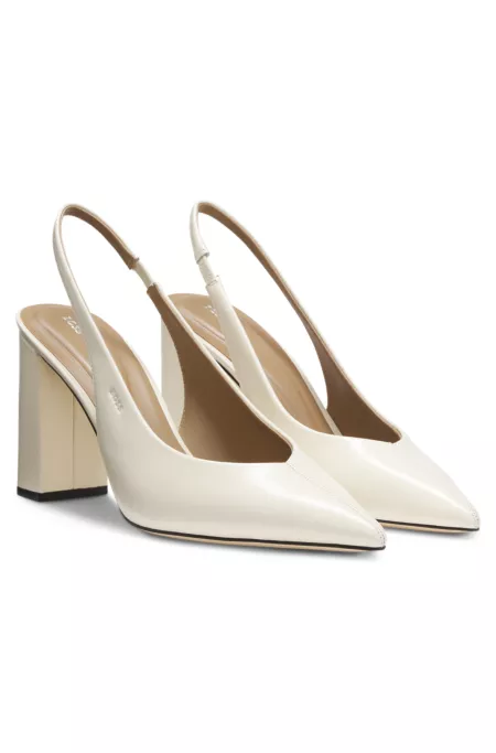 Zapatos de tacón de piel con tira trasera