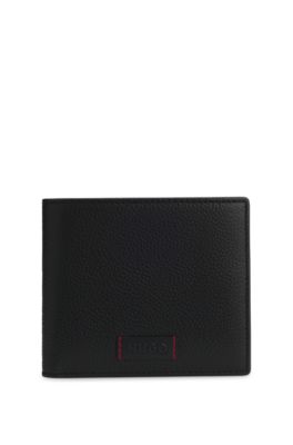 Logo-patch leather wallet, Black