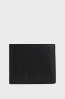 Logo-patch leather wallet, Black