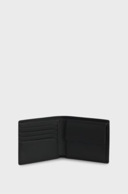 Logo-patch leather wallet, Black