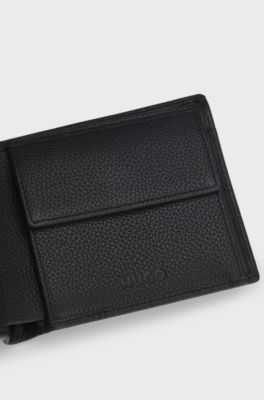 Logo-patch leather wallet, Black