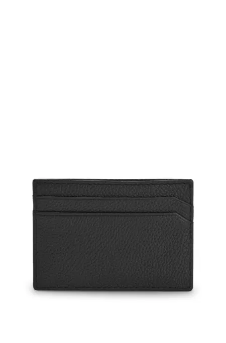 Debossed-logo wallet with signature red stitching
