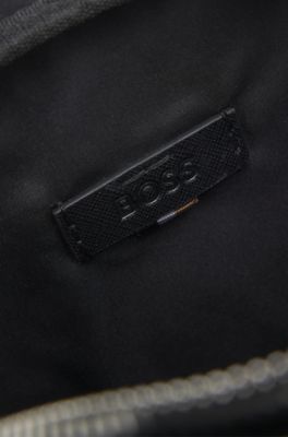 Reporter bag with micro monogram pattern, Black