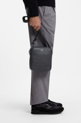 Reporter bag with micro monogram pattern, Black