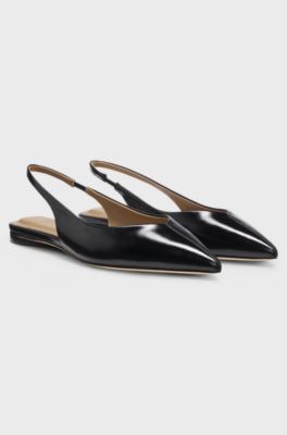 Leather pumps with slingback strap, Black