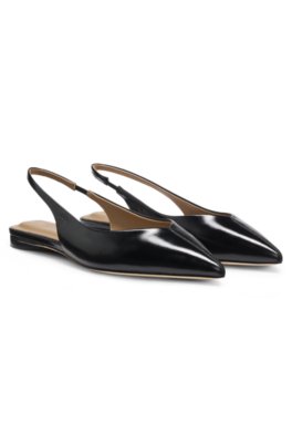 Leather pumps with slingback strap