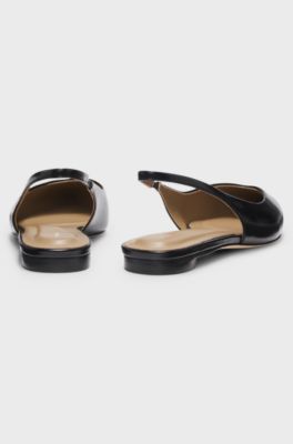 Leather pumps with slingback strap, Black