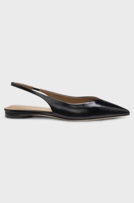 Leather pumps with slingback strap, Black