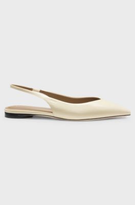 Leather pumps with slingback strap, Light Yellow