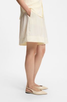 Leather pumps with slingback strap, Light Yellow