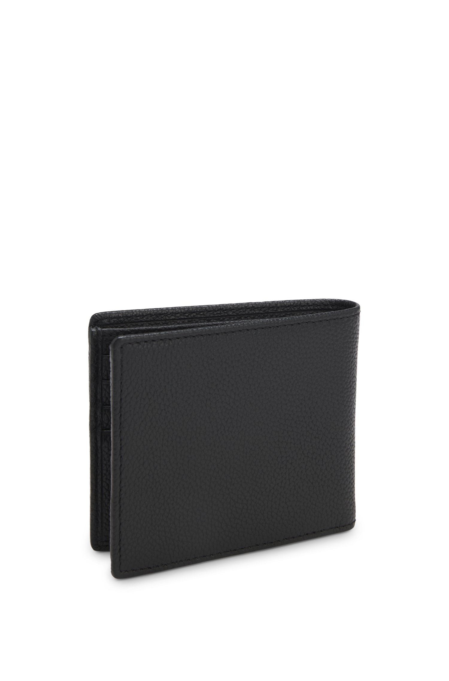 Hugo Bifold wallet in grained leather with debossed logo patch plånböcker & korthållare herr – bild 3
