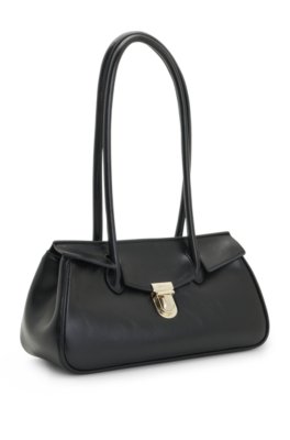 Hugo Structured shoulder bag in grained faux leather axelremsväskor dam – bild 4