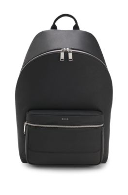 Backpack in faux leather with smart sleeve, Black