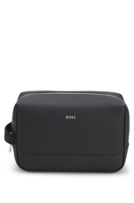 Toiletry case in smooth Nappa-look fabric, Black