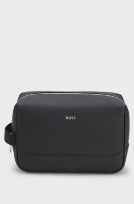 Toiletry case in smooth Nappa-look fabric, Black