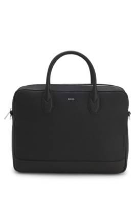 Document case in monogram-pattern recycled leather