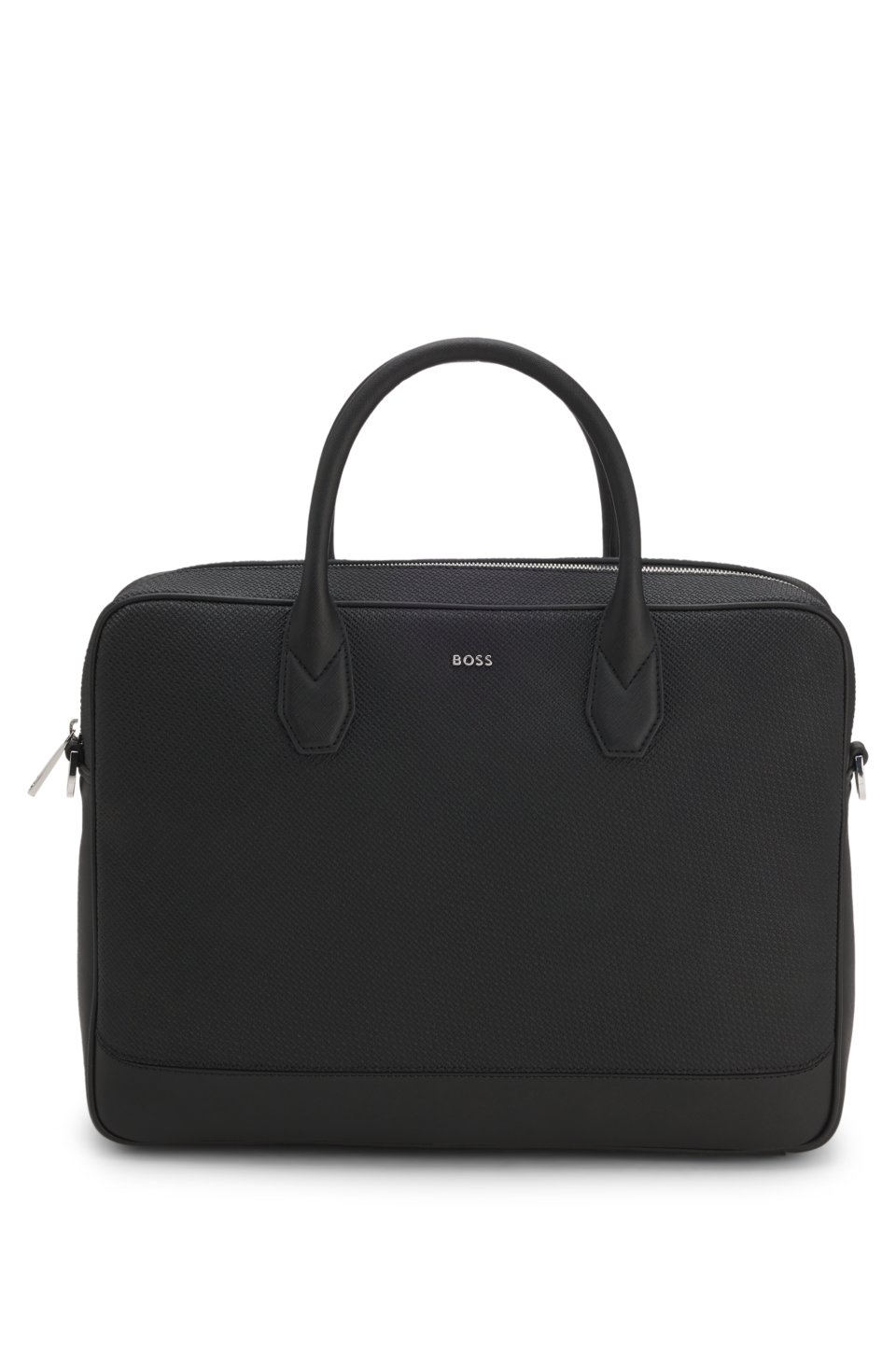 Document case in monogram-pattern recycled leather