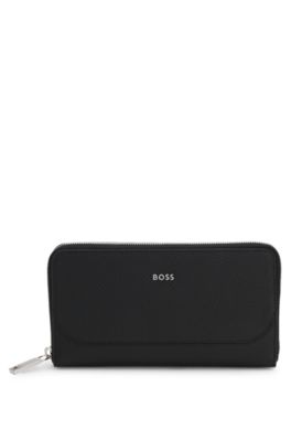 Belt bag with monogram-embossed pattern, Black