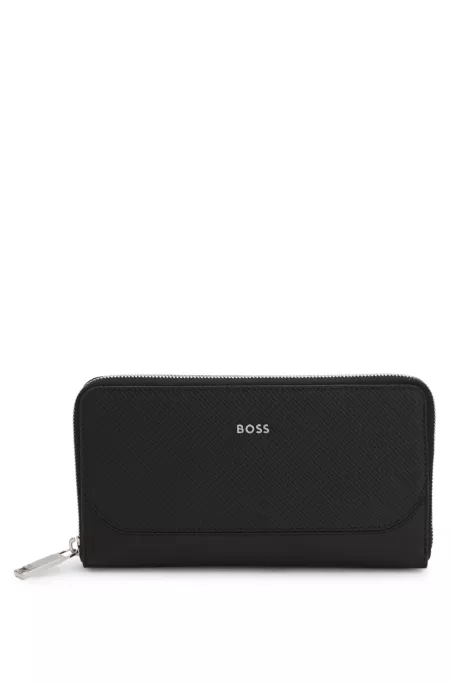 Belt bag with monogram-embossed pattern