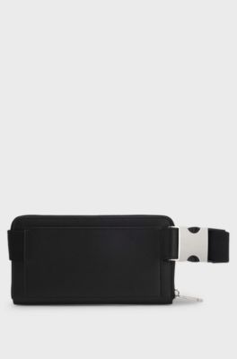 Belt bag with monogram-embossed pattern, Black