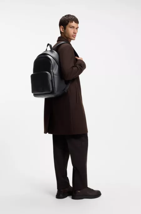 Sac à dos en similicuir avec patch logo en creux
