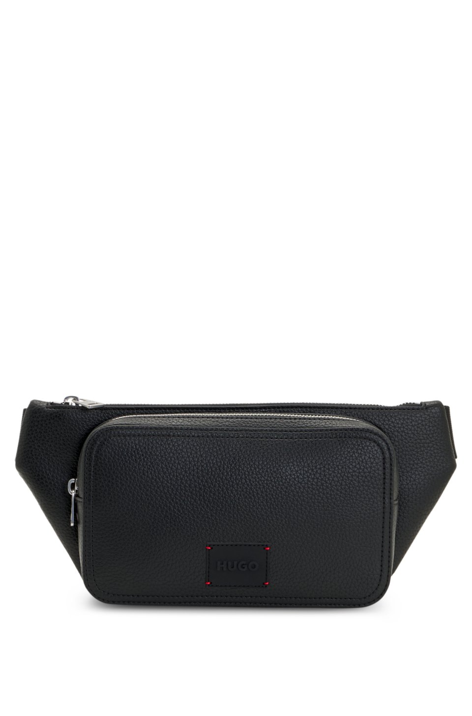 Belt bag in faux leather with debossed logo patch