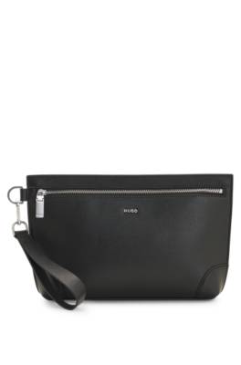Portfolio with metal logo and zip fastening