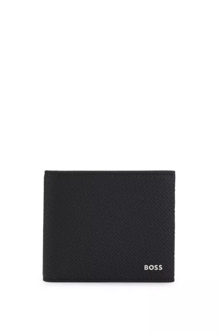 Billfold wallet in monogram-pattern recycled leather