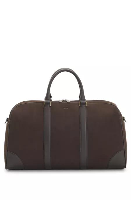 Sac de voyage en cuir recyclé avec bandoulière amovible
