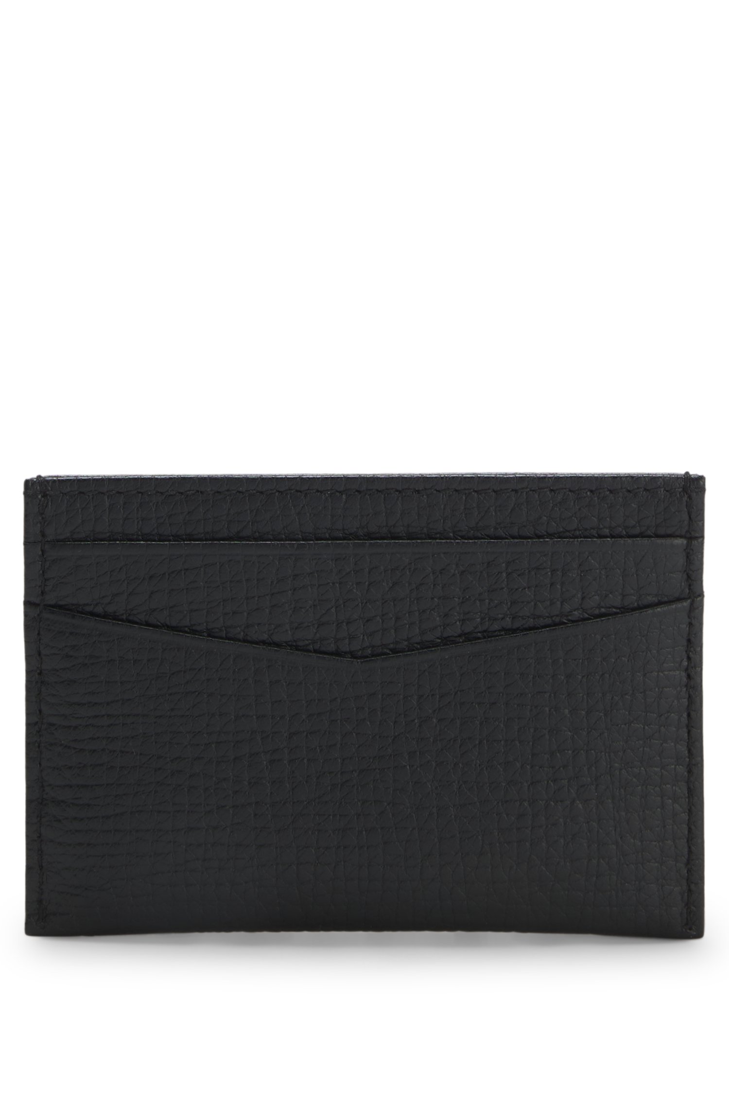 Boss Grained-leather card holder with polished logo lettering herr – bild 4